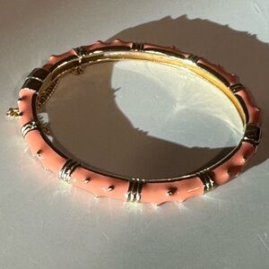 Coral and Gold Enamel Bracelet